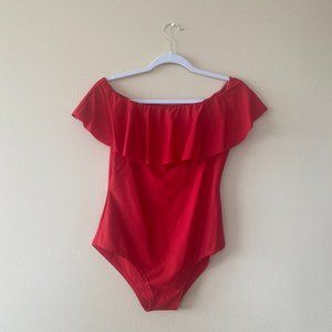 Red Off-The-Shoulder Body Suit